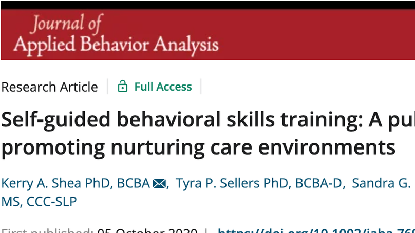 Self-guided behavioral skills training: A public health approach to promoting nurturing care environments